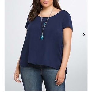 Torrid- embroidered back Challis top